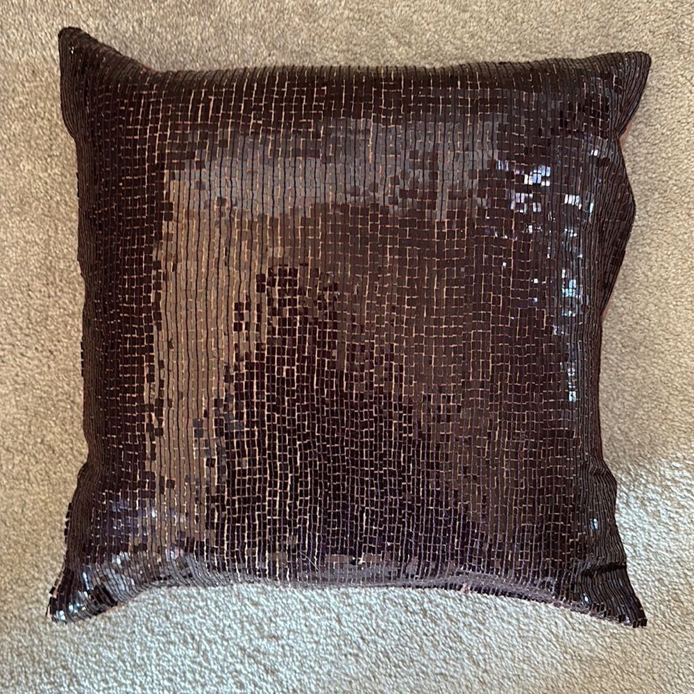Z Gallerie Plum Sequined Accent Pillow!